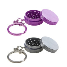 Portable 30mm Mini 2-Piece Zinc Alloy Keychain Tobacco Smoking Herb Grinder for Weed